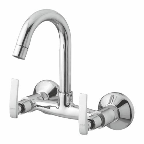 Sink Mixer Wall Mounted with Swinging Spout Chrome